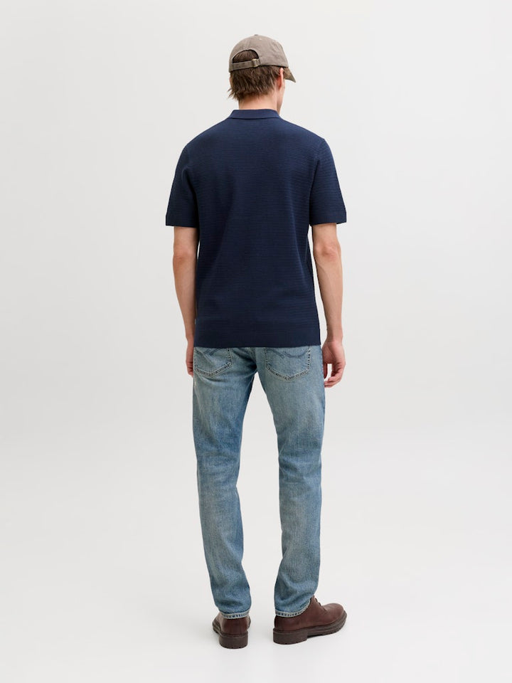 Jprbluriley Knit Polo Ss Sn - Navy
