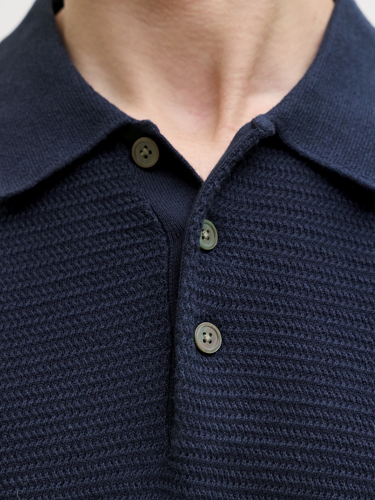 Jprbluriley Knit Polo Ss Sn - Navy