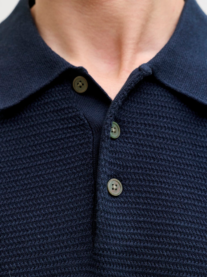 Jprbluriley Knit Polo Ss Sn - Navy