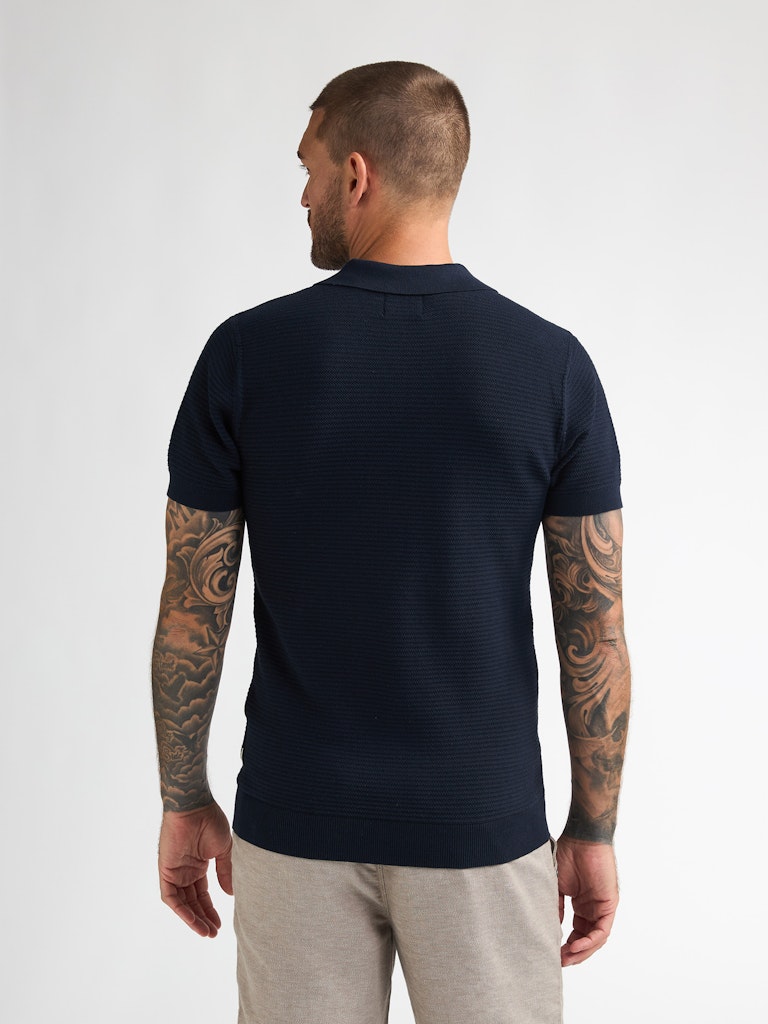 Men Knitwear Polo - Navy