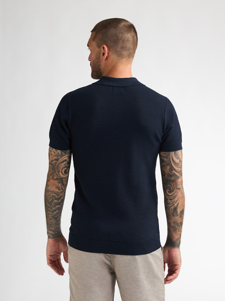 Men Knitwear Polo - Navy