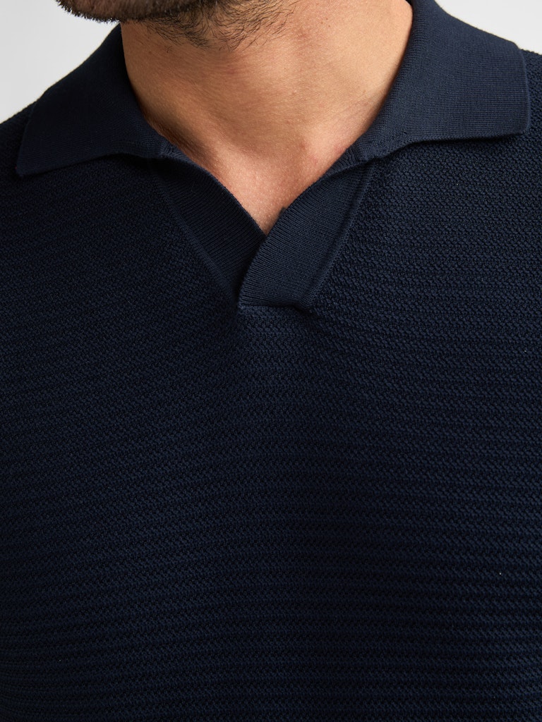 Men Knitwear Polo - Navy