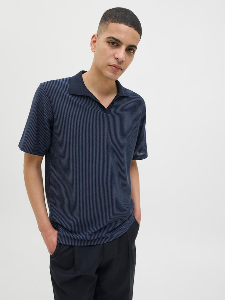Jprkash Ss Polo - Blauw Dessin