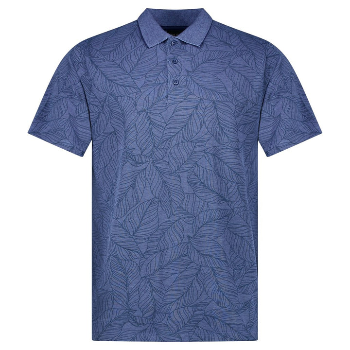Ateyos Polo Print Navy - Blauw Dessin