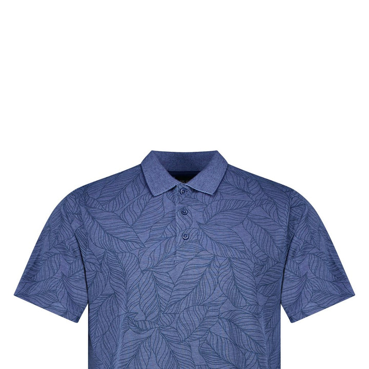 Ateyos Polo Print Navy - Blauw Dessin