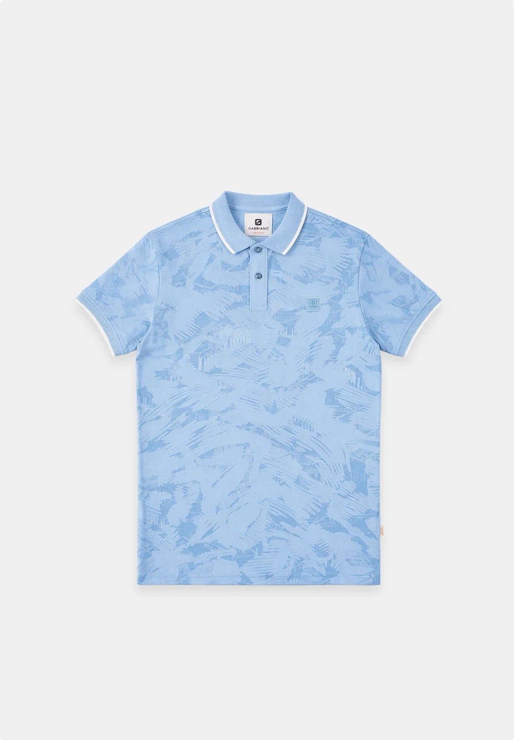 Polo, Korte Mouw Met Structuur - Blauw Dessin