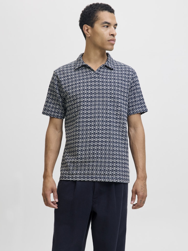 Jprblueli Ss Polo - Blauw Dessin