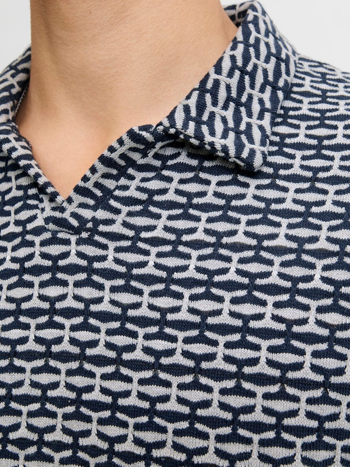 Jprblueli Ss Polo - Blauw Dessin
