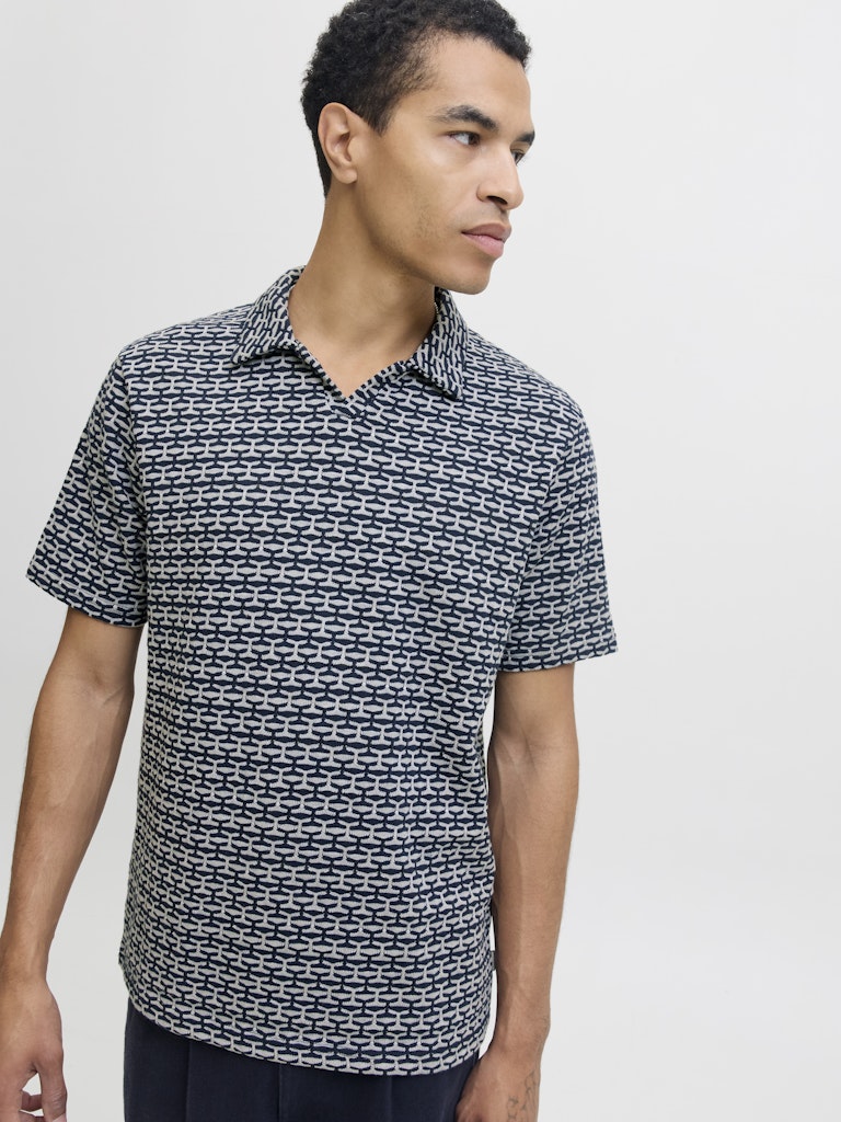 Jprblueli Ss Polo - Blauw Dessin