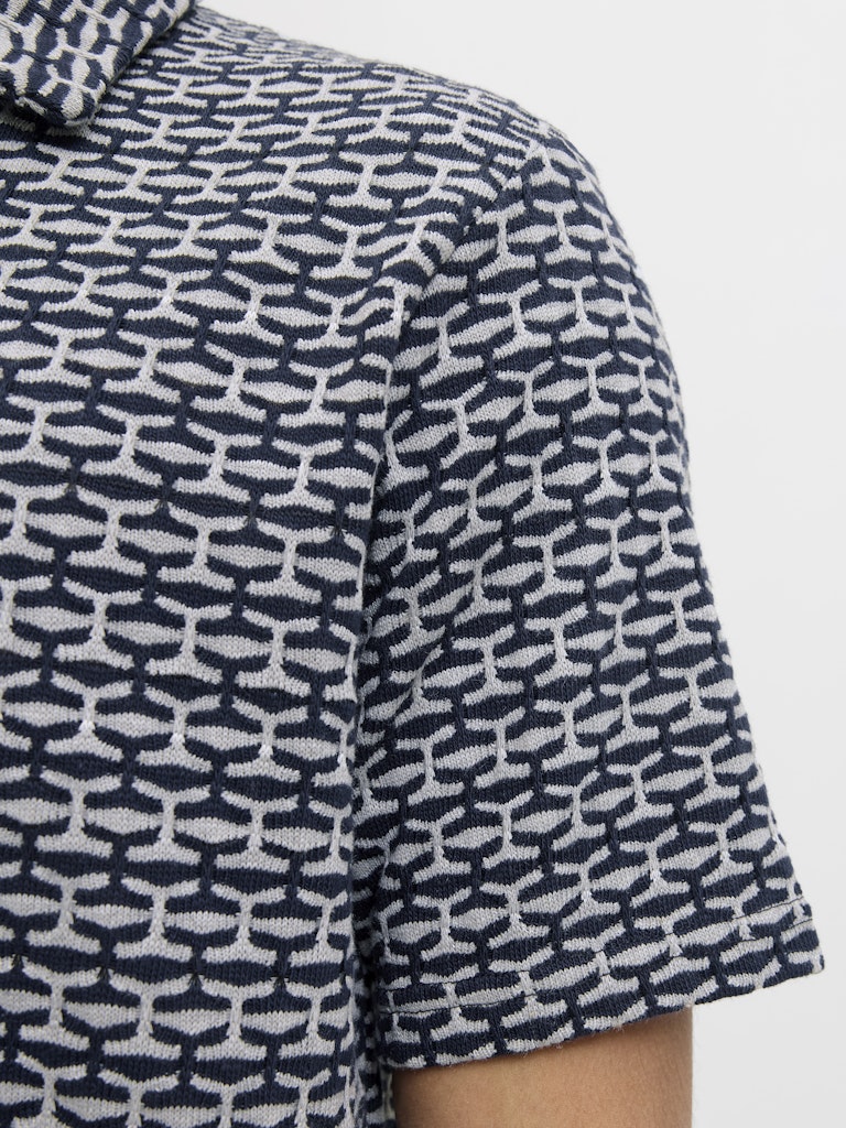 Jprblueli Ss Polo - Blauw Dessin
