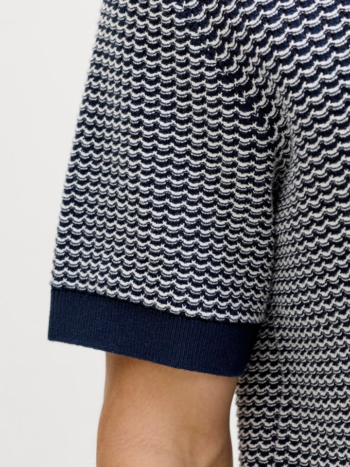 Jprblukingsley Knit Polo Ss - Blauw Dessin