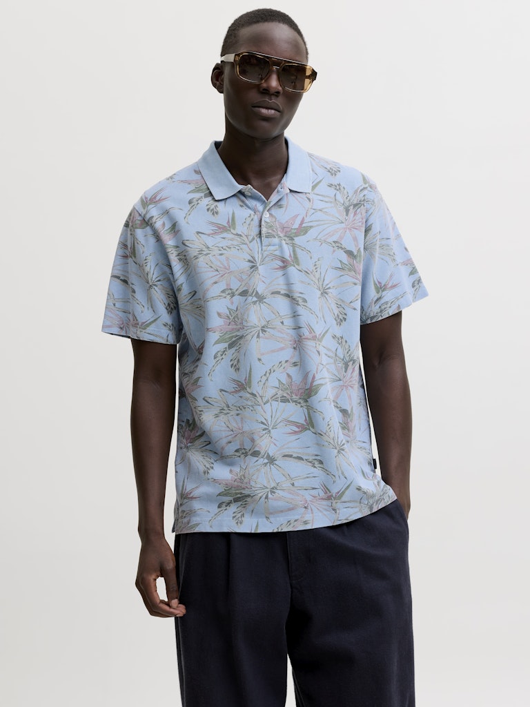 Jprbluhawaii Aop Ss Polo - Blauw Dessin