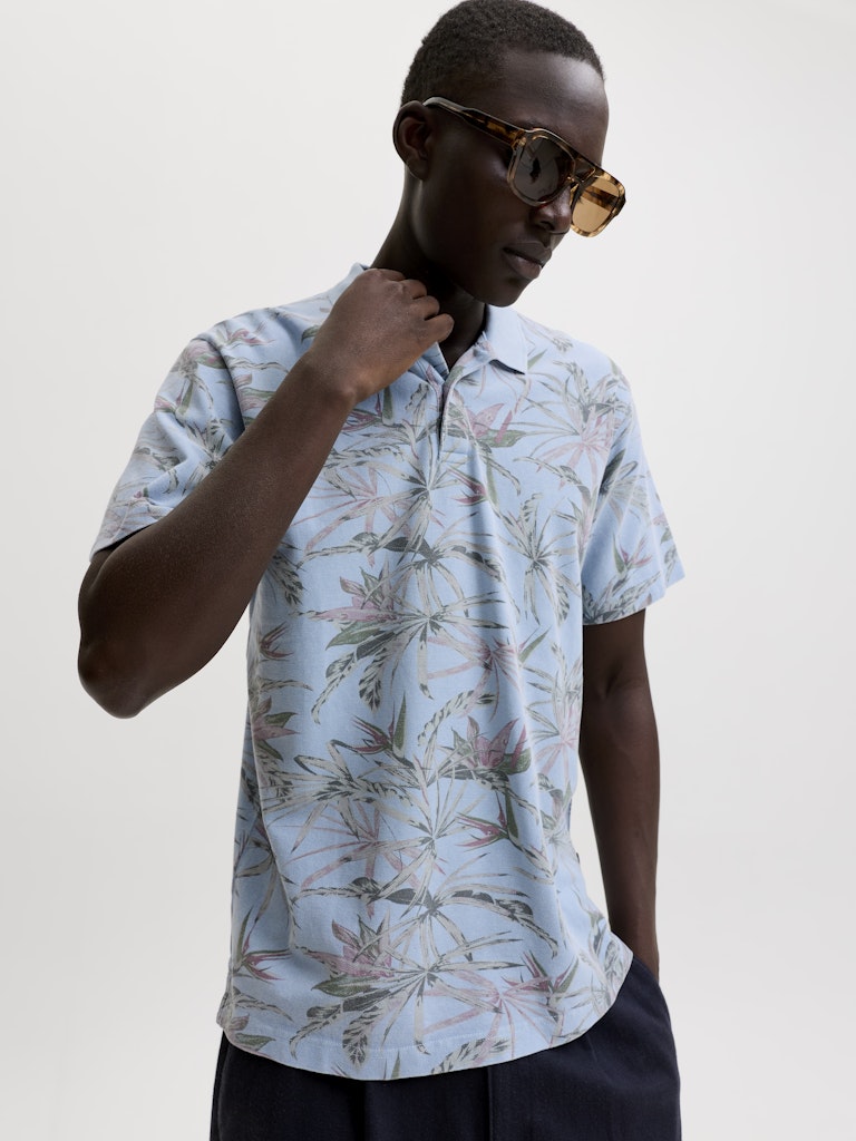 Jprbluhawaii Aop Ss Polo - Blauw Dessin