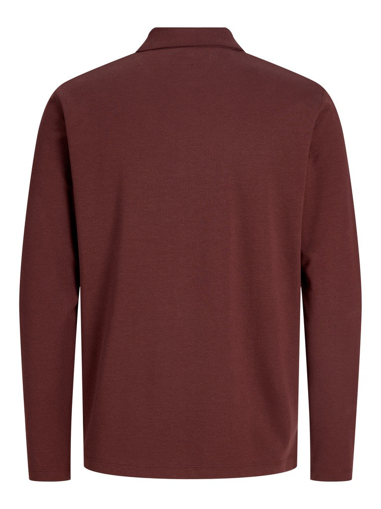 Jprblaethan Ls Zip Polo - Bordeaux
