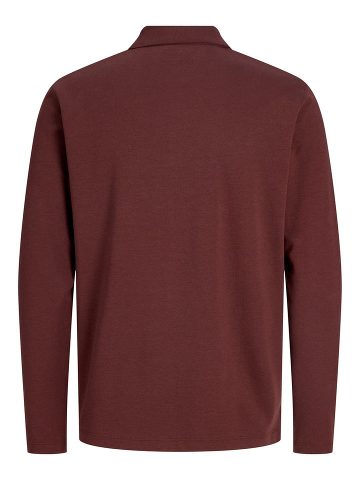 Jprblaethan Ls Zip Polo - Bordeaux