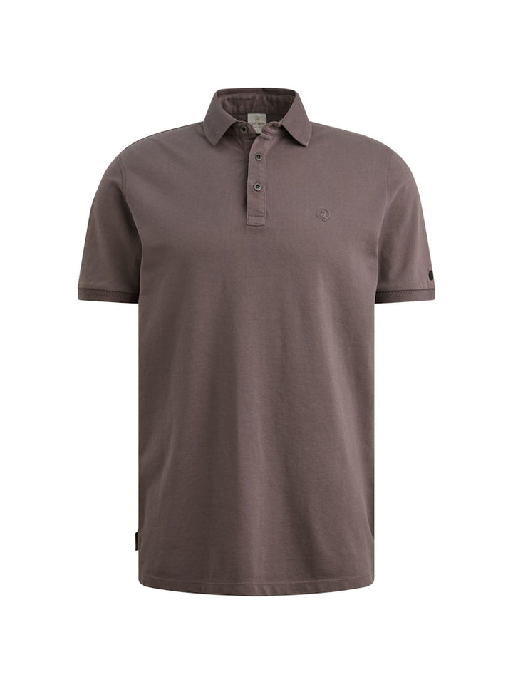 Short Sleeve Polo Slim Fit Fine Pi - Mauve