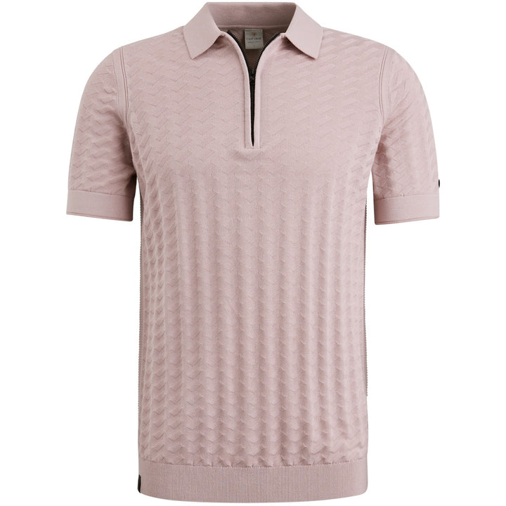 Short Sleeve Polo Cotton Modal - Oud Roze