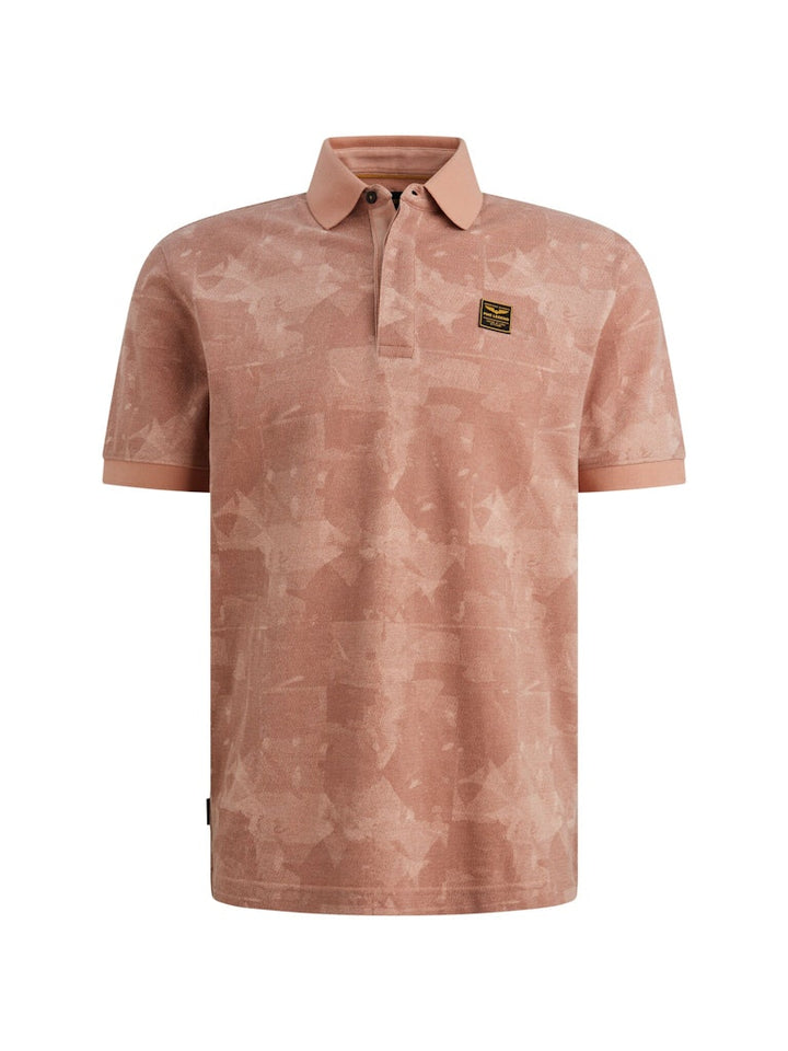 Short Sleeve Polo Printed Two Tone - Oud Roze