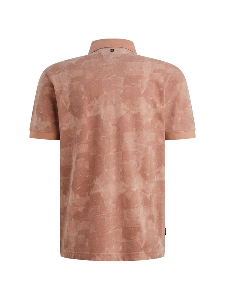 Short Sleeve Polo Printed Two Tone - Oud Roze