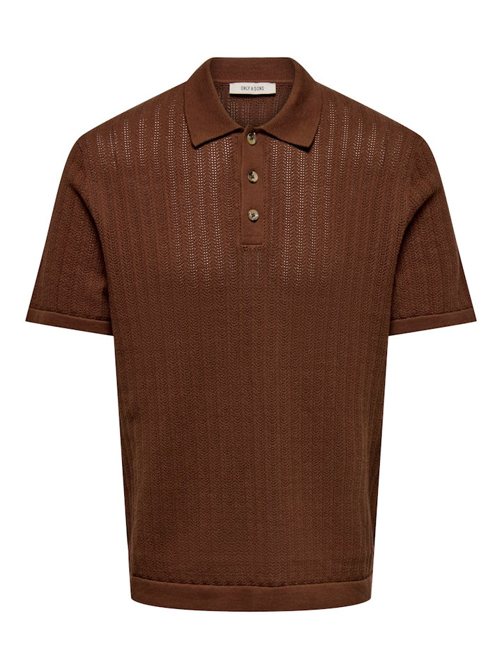 Onsmoon Reg 12 Ss Polo Knit Noos - Brique