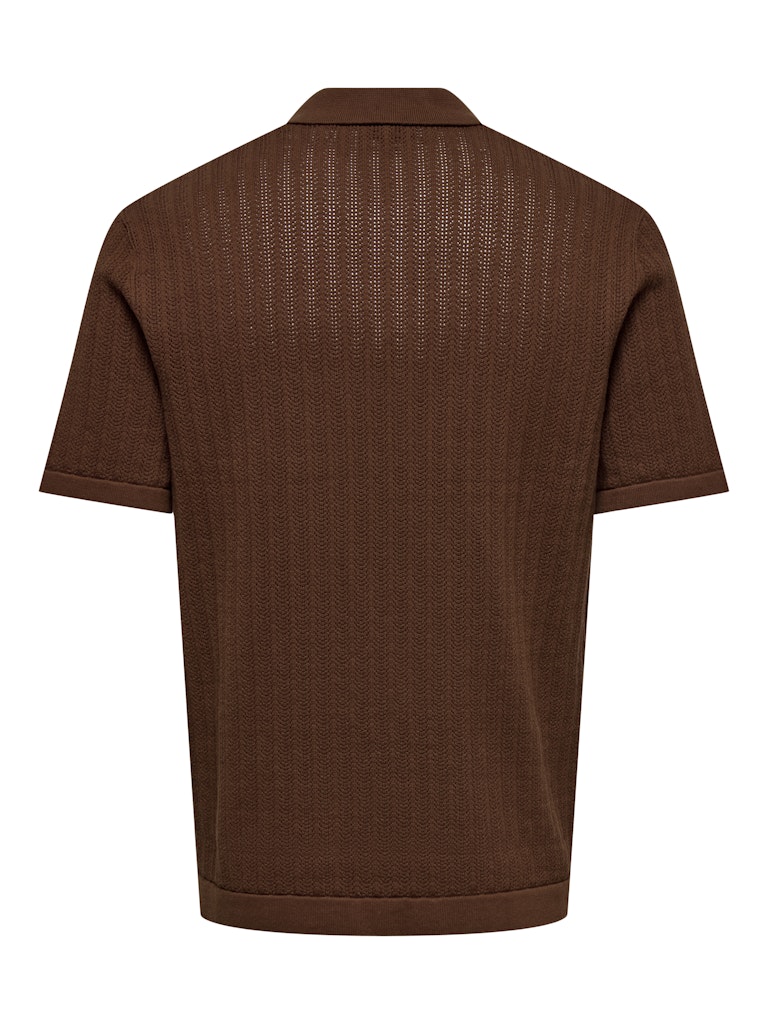 Onsmoon Reg 12 Ss Polo Knit Noos - Brique