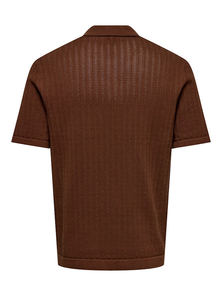 Onsmoon Reg 12 Ss Polo Knit Noos - Brique