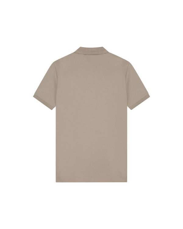 Monogram Zip Polo - Taupe