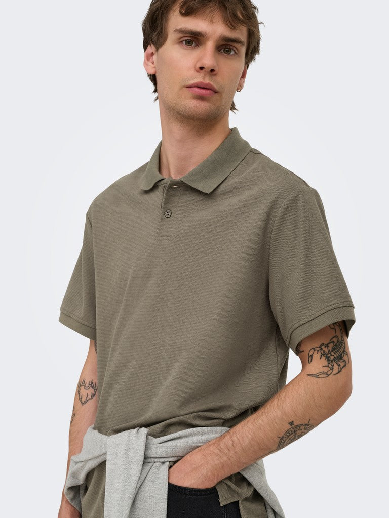 Onsben Reg Ss Polo Shirt Noos - Taupe