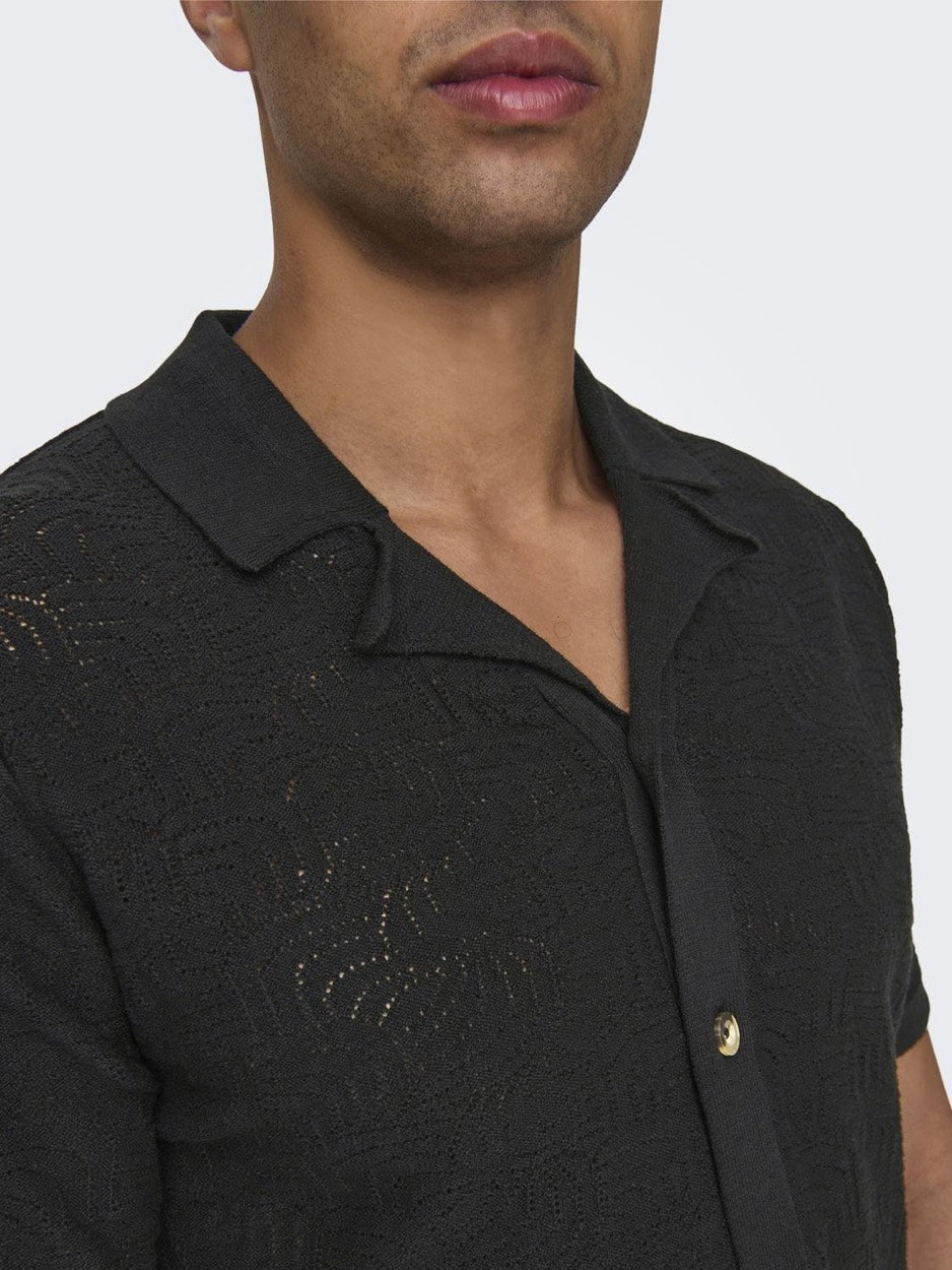 Onsdenver Life Reg 12 Ss Shirt Knit - Zwart