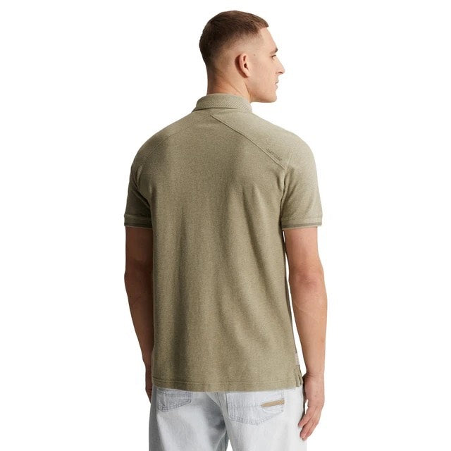 Short Sleeve Polo Slim Fit Popcorn - Lichtgrijs