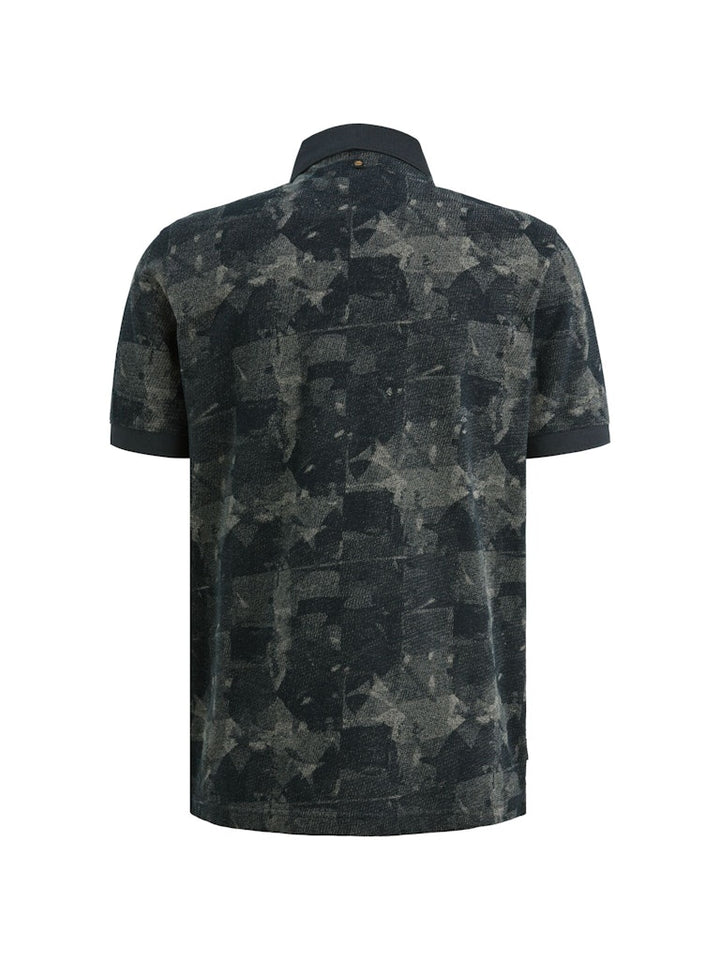 Short Sleeve Polo Printed Two Tone - Grijs Dessin
