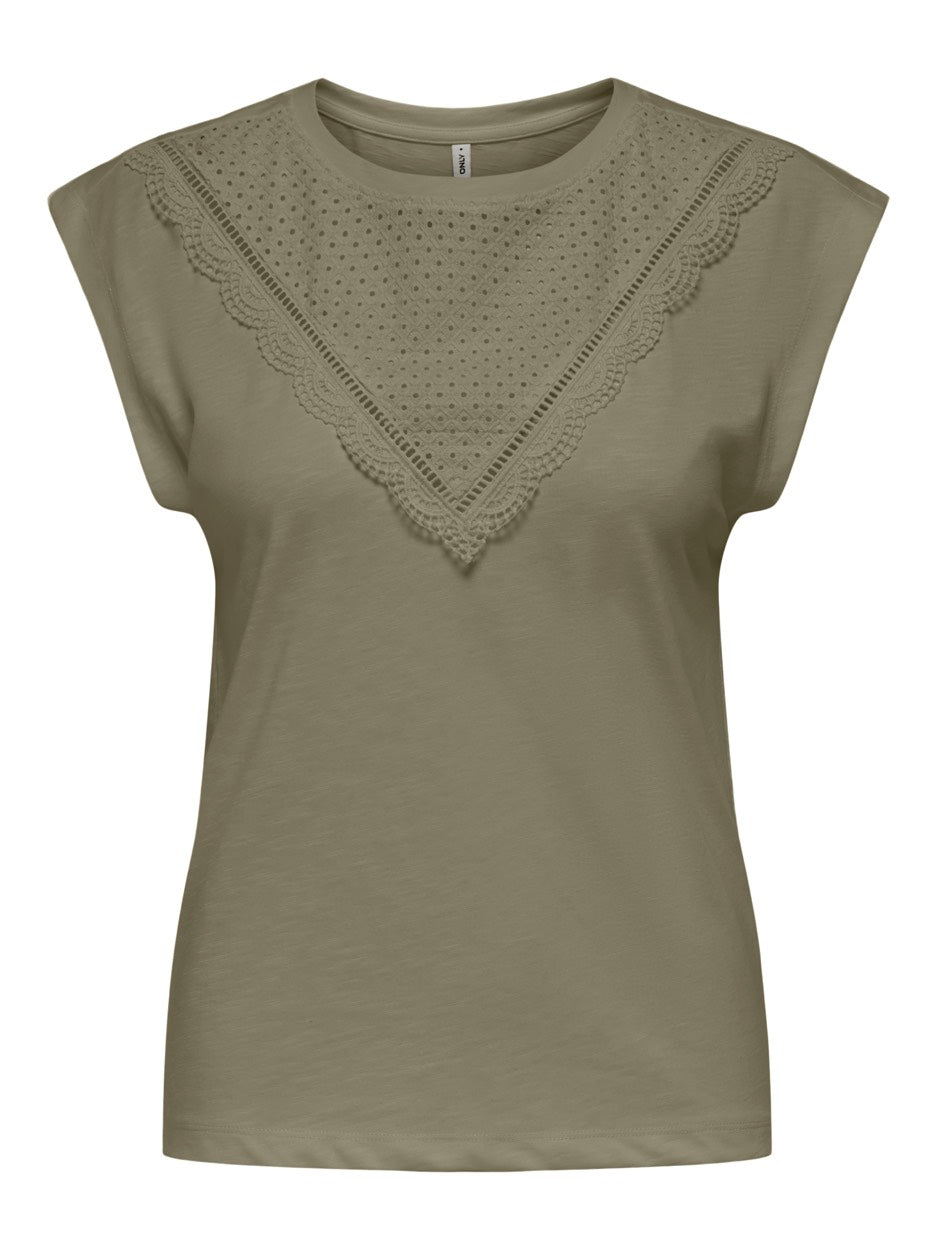 Only Delia top groen dessin – dames