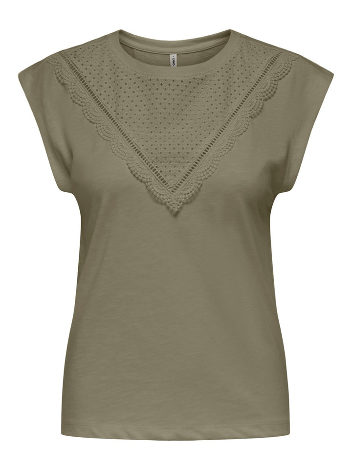 Only Delia top groen dessin – dames