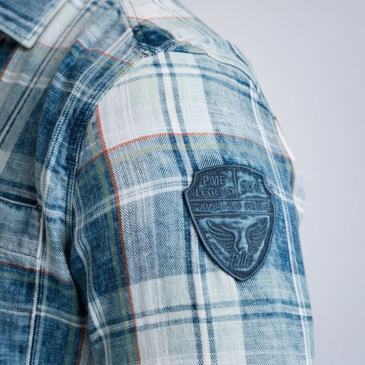 PME-Legend overhemd l/m heren blauw dessin