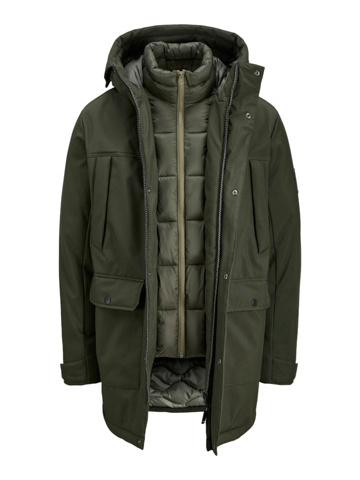 Jjfinn Softshell Parka - Donkergroen