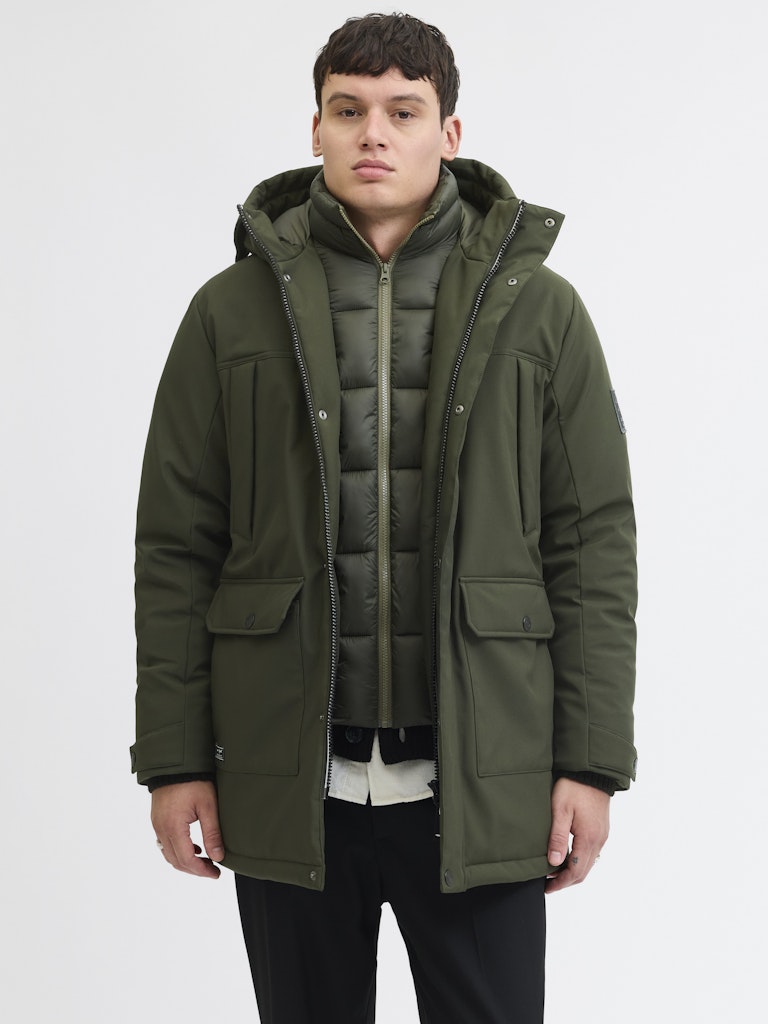 Jjfinn Softshell Parka - Donkergroen
