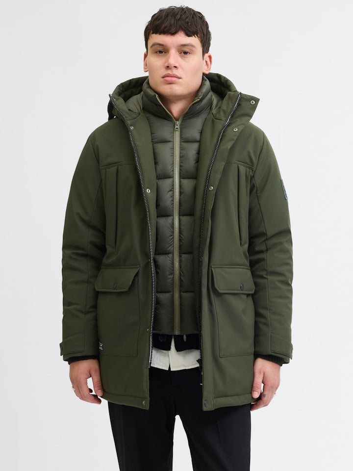 Jjfinn Softshell Parka - Donkergroen