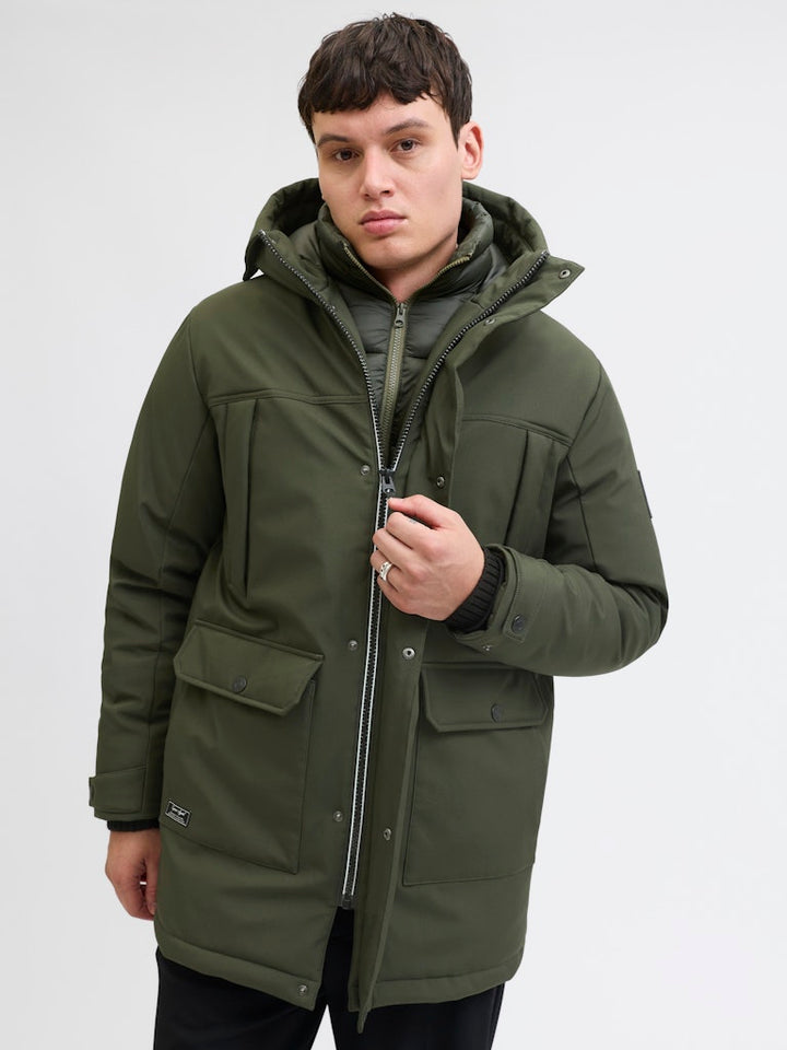 Jjfinn Softshell Parka - Donkergroen