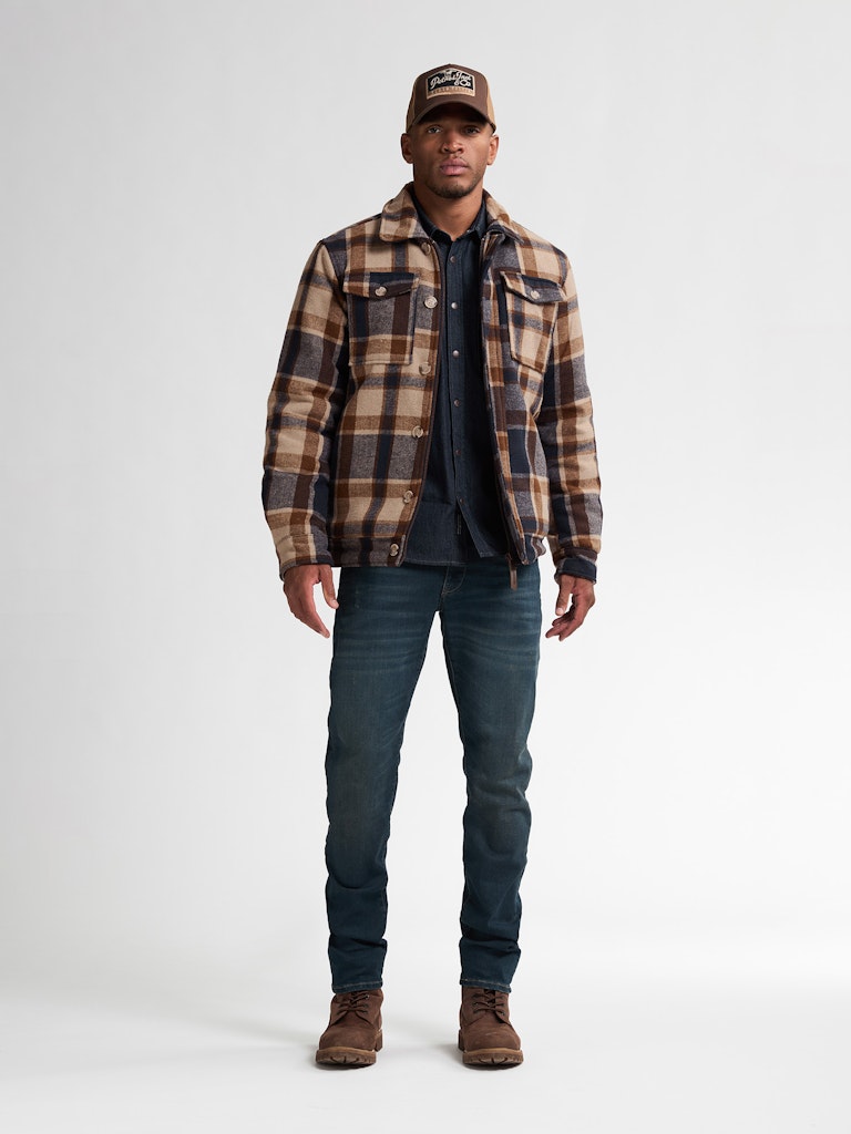 Men Jacket Wool - Bruin Dessin