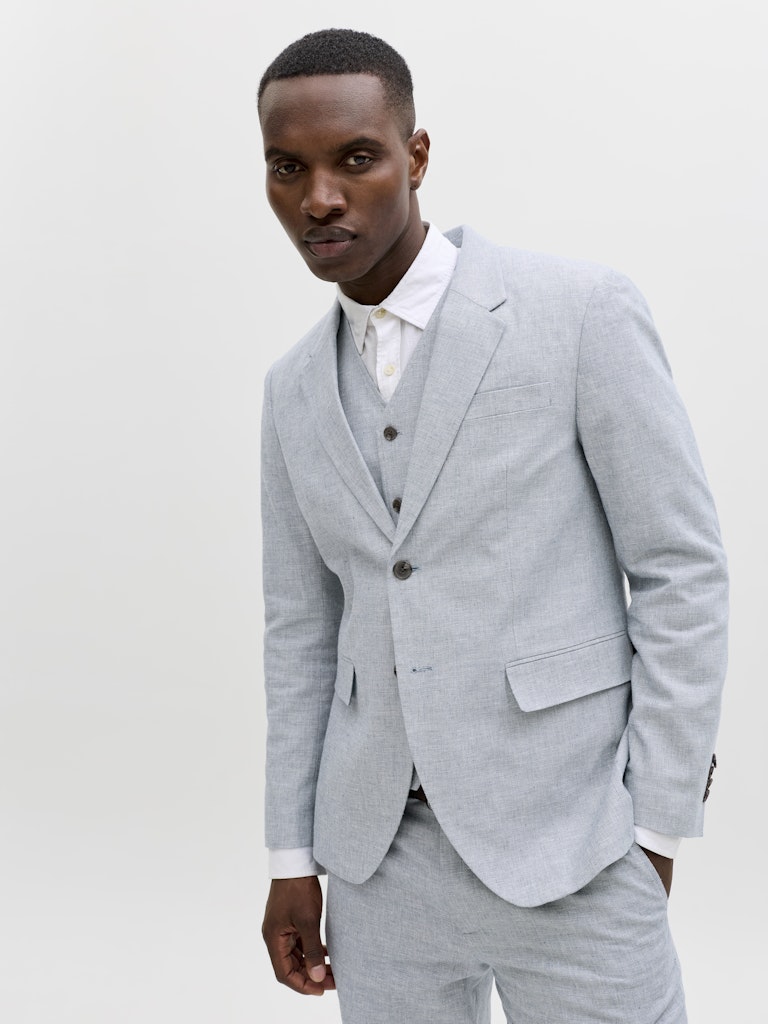Jprmartin Summer Blz Linen Blend No06 Sn - Blauw Melee