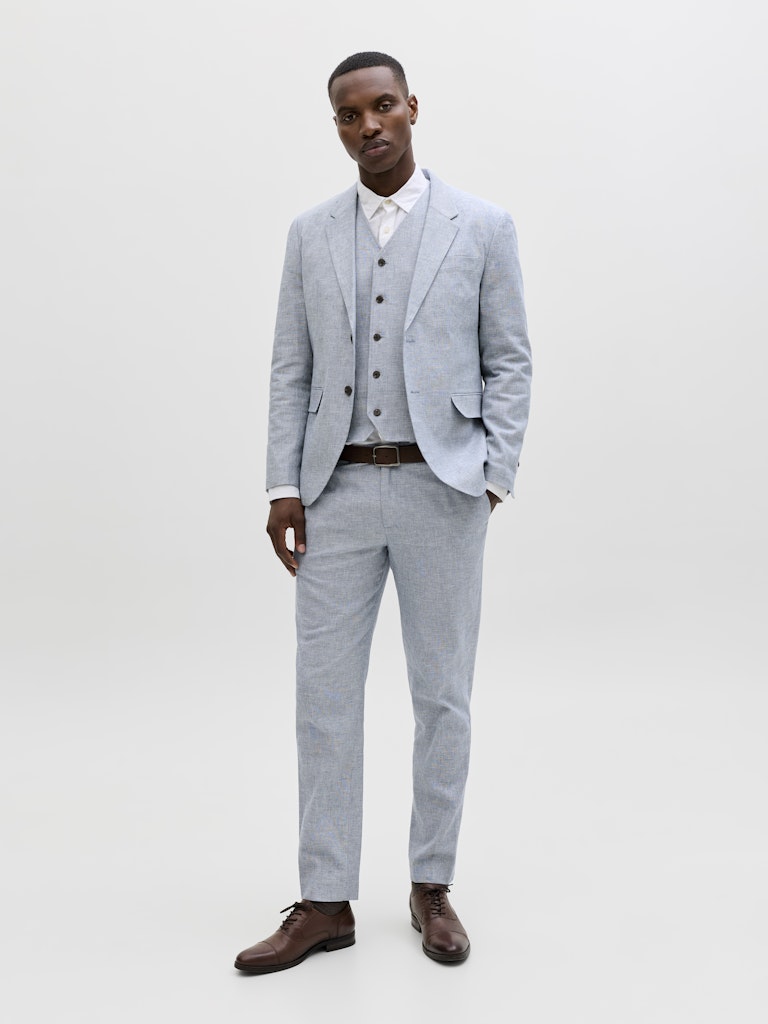 Jprmartin Summer Blz Linen Blend No06 Sn - Blauw Melee
