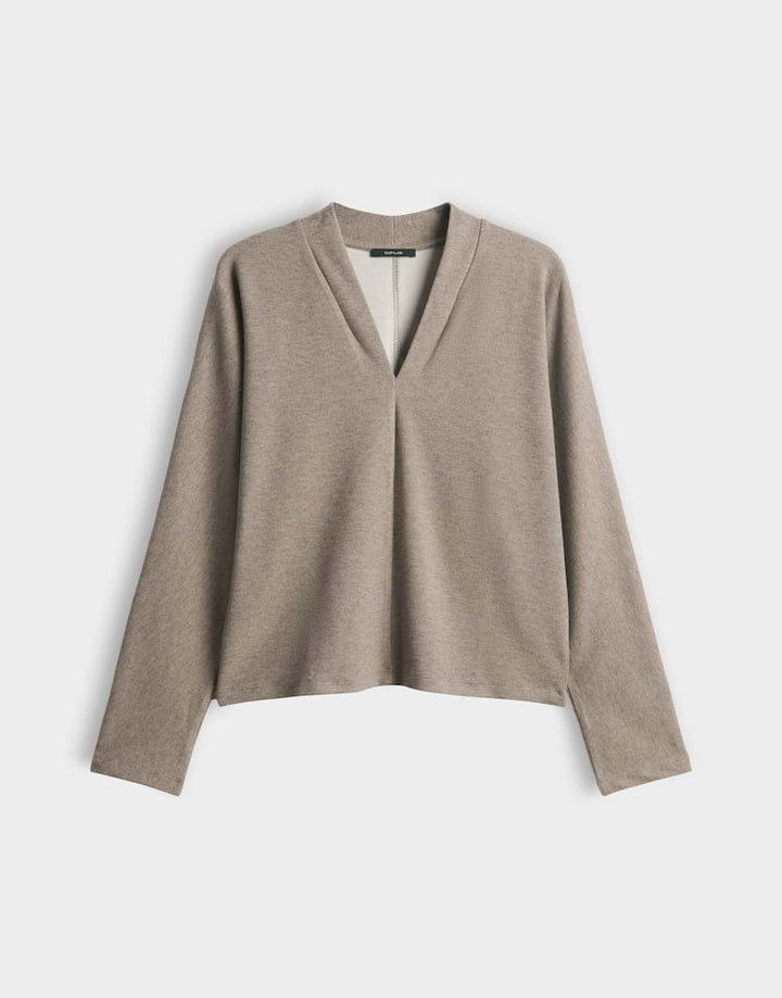 Opus Sadosa 10637313577475 top l/m dames bruin dessin