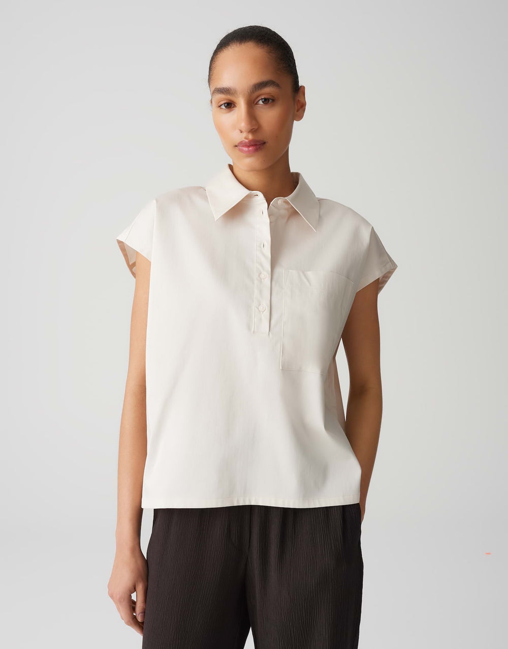 Opus Fajora 10440213333100 blouse k/m dames beige