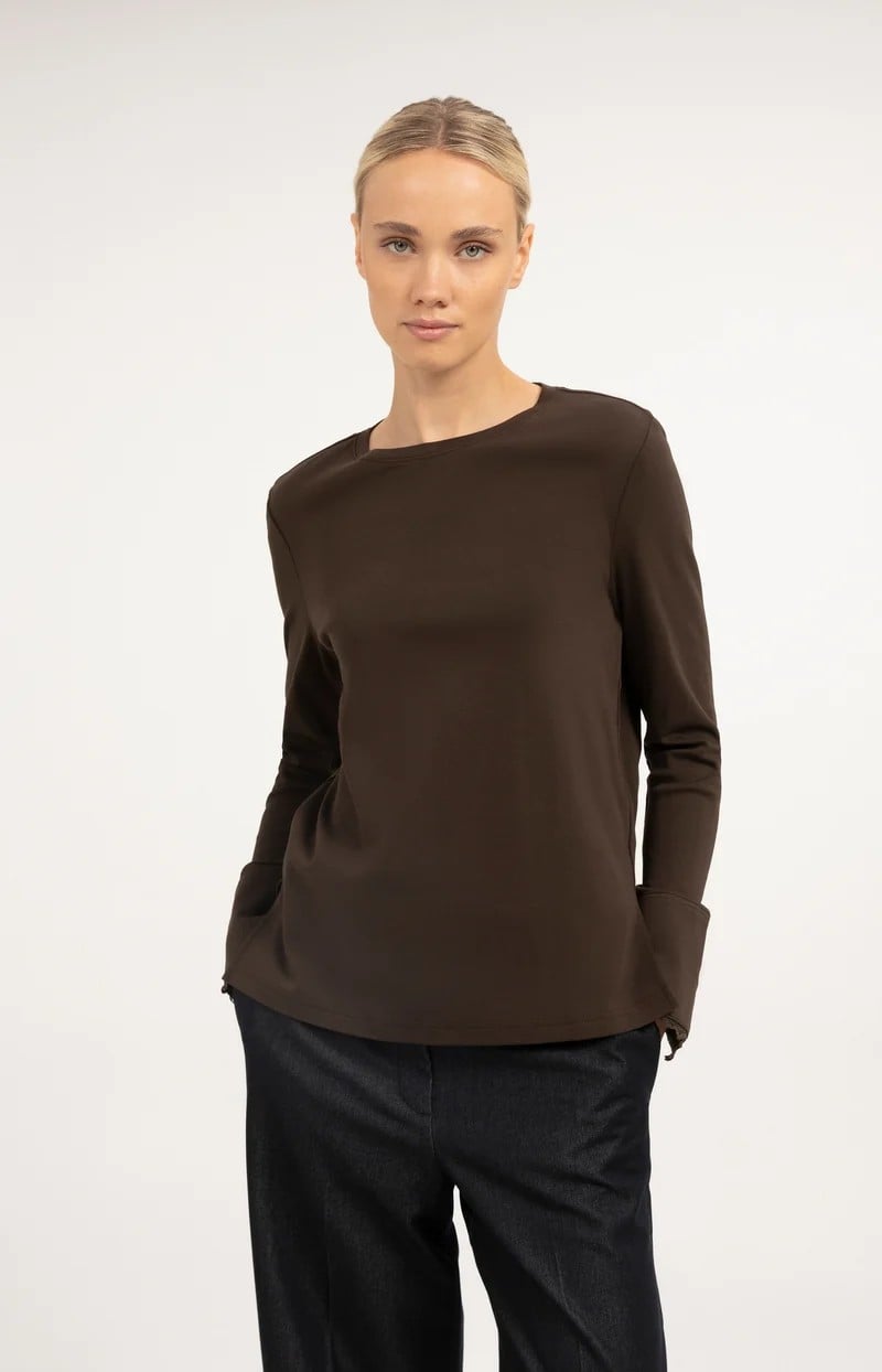 YAYA Women 01-709438-610 t-shirt l/m bruin