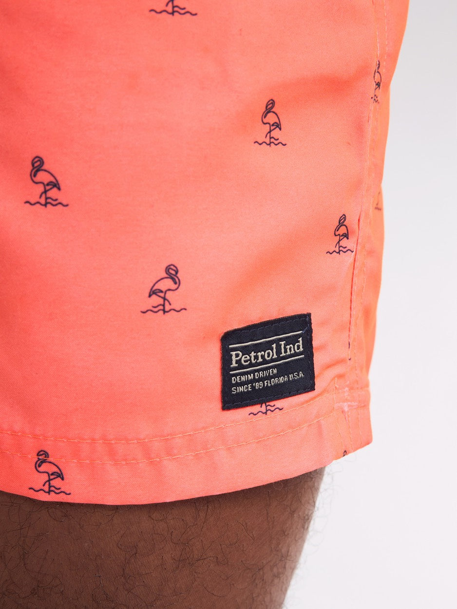 Men Swimshort - Oranje Dessin