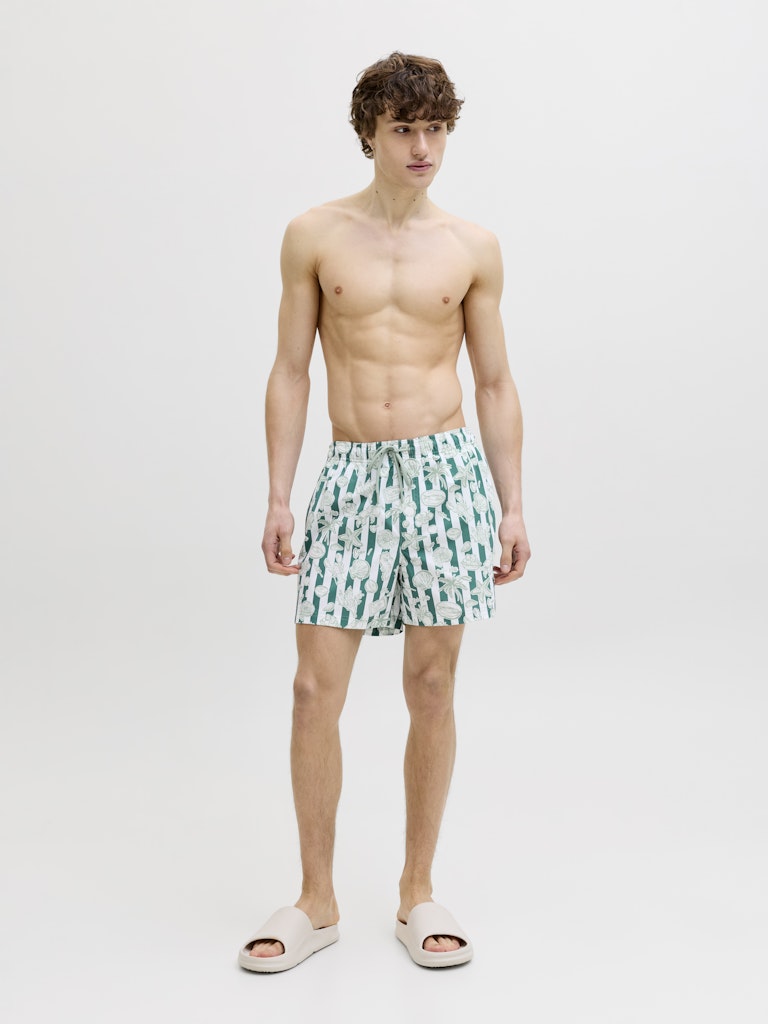 Jpstmaui Vibes Novelty Aop Swim Short Sn - Groen Dessin