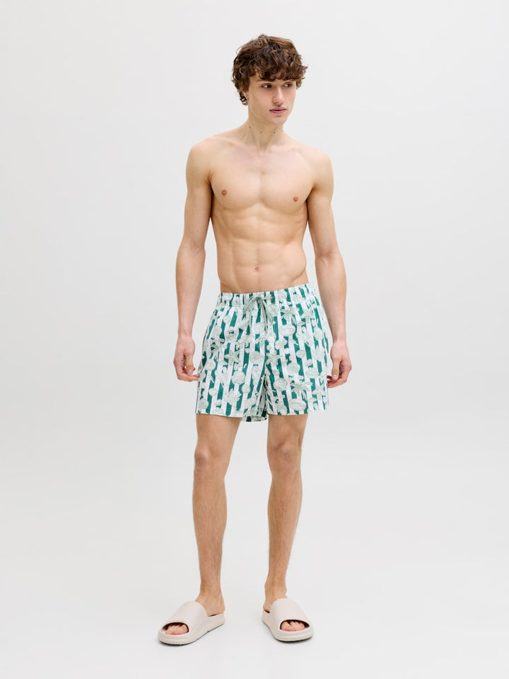 Jpstmaui Vibes Novelty Aop Swim Short Sn - Groen Dessin