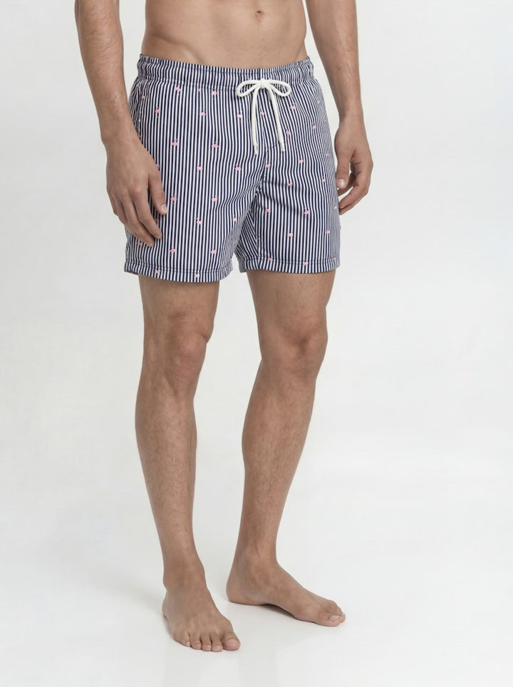Jpstmaui Breeze Mini Stripe Swim Srt Sn - Blauw Dessin