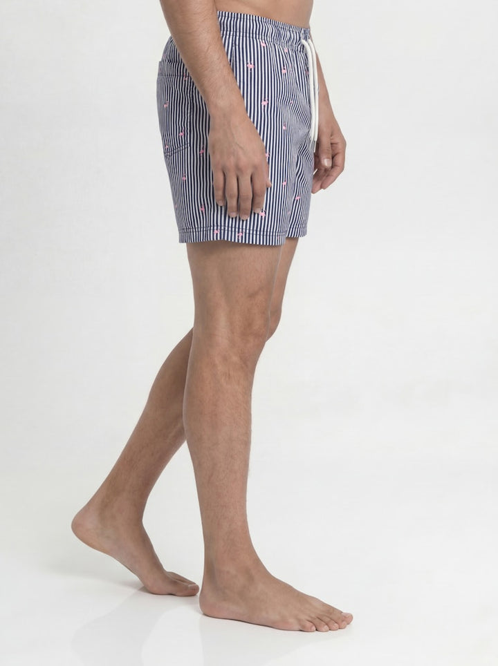 Jpstmaui Breeze Mini Stripe Swim Srt Sn - Blauw Dessin