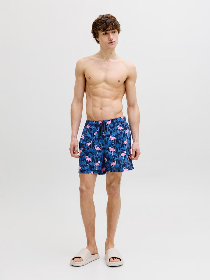 Jpstmaui Vibes Novelty Aop Swim Short Sn - Blauw Dessin